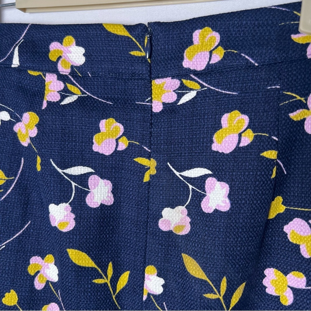 Boden Martha Pencil Skirt Women's 2 Reg Floral Navy Blue Lined Career Back Zip - Picture 4 of 9